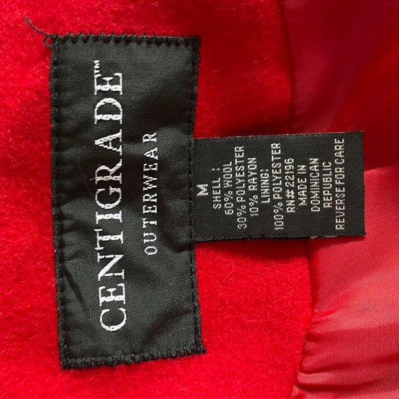 Centigrade Outerwear wool blend red coat - Picture 3 of 6